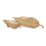 IMAX Worldwide Home Aspen Aluminum Leaf Decorative Trays - Set of 2