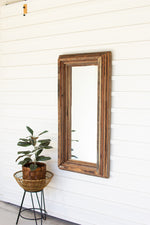 Kalalou NMCC1084 Recycled Wood Rectangle Multi Level Mirror