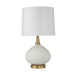 Sagebrook Home 50007-01 27" Cut Glass Round Table Lamp with Usb, White