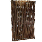 Benzara Wooden Willow Twig Fence with Expandable Feature, Natural Brown