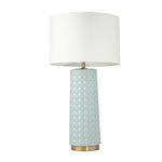 Sagebrook Home Ceramic 28`` Dimpled Table Lamp, Lt. Blue