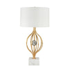 Sagebrook Home Metal 31`` Cage Table Lamp W/ Crystal Orb, Gold/Whi