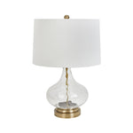 Sagebrook Home Glass 25`` Round Table Lamp, Clear/Gold