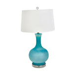 Sagebrook Home Glass 31`` Round Table Lamp, Light Blue