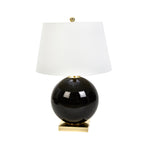 Sagebrook Home 50056-02 27" Glass Round Table Lamp, Black