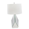 Sagebrook Home Glass 30`` Multi-Faceted Mirrortable Lamp, Silver