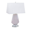 Sagebrook Home Glass 26`` Diamond Shape Table Lamp, Mauve Pink