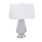Sagebrook Home Glass 26`` Diamond Shape Table Lamp, Mauve Pink