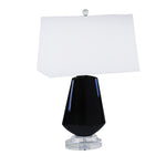 Sagebrook Home Glass 26`` Diamond Shape Table Lamp, Black