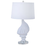 Sagebrook Home 50065 28" Polyresin Seashell Table Lamp, White
