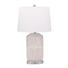 Sagebrook Home Ceramic 28`` Barrel Table Lamp,White