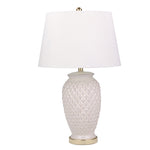 Sagebrook Home 50075-03 30" Ceramic Textured Table Lamp, Cream