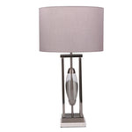 Sagebrook Home Metal 28.5`` Table Lamp W/Clearoval Center, Gray/Si