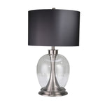 Sagebrook Home Metal 28`` Table Lamp W/Clear Glass Ball, Silver