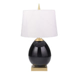 Sagebrook Home Ceramic 30`` Ovoid Table Lamp, Black