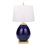 Sagebrook Home Ceramic 30`` Ovoid Table Lamp, Blue