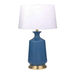 Sagebrook Home Ceramic 29`` Grooved Jug Table Lamp, Blue