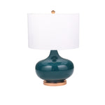 Sagebrook Home Glass 26`` Round Genie Table Lamp, Green