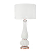 Sagebrook Home Glass 37`` Textured Double Gourdtable Lamp, White