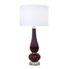 Sagebrook Home Glass 37`` Textured Double Gourdtable Lamp, Red
