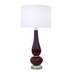 Sagebrook Home Glass 37`` Textured Double Gourdtable Lamp, Red