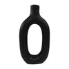 Sagebrook Home 18420-01 Ceramic, 9" Textured Cut-Out Vase, Black