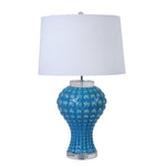 Sagebrook Home Ceramic 29`` Textured Swirls Table Lamp, Turquoise