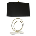 Sagebrook Home Metal 27`` Double Circle Table Lamp W/Black Shade,