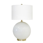 Sagebrook Home Glass 32`` Round Table Lamp, Offwhite