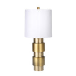 Sagebrook Home Metal 30`` 2-Tone Stacked Cyclinder Table Lamp, Bra