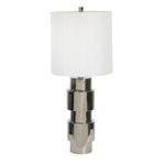 Sagebrook Home 50128-02 30" Metal Stacked Cyclinder Table Lamp, Silver