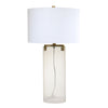 Sagebrook Home Seeded Glass 29`` Cylinder Tablelamp, Clear
