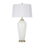 Sagebrook Home Grooved Glass 32`` Table Lamp, White
