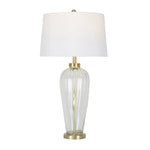 Sagebrook Home Grooved Glass 32`` Table Lamp, Clear