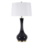Sagebrook Home Glass 34`` Teardrop Table Lamp,Black