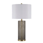 Sagebrook Home Glass 30`` Cylindrical Table Lamp, Gray