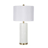 Sagebrook Home Glass 30`` Cylindrical Table Lamp, White