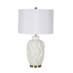 Sagebrook Home Ceramic 30`` Wave Table Lamp, White