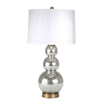 Sagebrook Home Glass 34`` Triple Ball Table Lamp W/ Usb , Silver