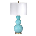 Sagebrook Home Glass 34`` Triple Ball Table Lamp W/ Usb, Turquoise