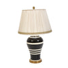 Sagebrook Home Ceramic 30`` Table Lamp Black W/White Stripes