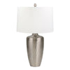Sagebrook Home 50192-03 28" Metal Table Lamp with Hammered Finish, Silver