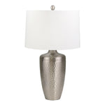 Sagebrook Home 50192-03 28" Metal Table Lamp with Hammered Finish, Silver