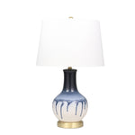 Sagebrook Home Ceramic 29`` Drip Glaze Table Lamp, Blue/White
