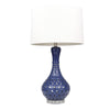 Sagebrook Home 50201-02 31" Ceramic Pierced Bottle Table Lamp, Navy Blue