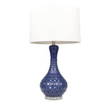 Sagebrook Home 50201-02 31" Ceramic Pierced Bottle Table Lamp, Navy Blue