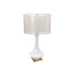 Sagebrook Home Ceramic 32`` Bottle Table Lampwith Double Shade, Wh