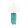 Sagebrook Home Ceramic 29`` Fluted Column Table Lamp, Teal