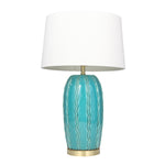 Sagebrook Home Ceramic 31`` Ribbon Table Lamp, Teal