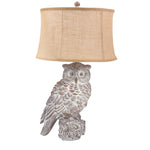 Sagebrook Home Resin 31`` Owl Table Lamp, Beige